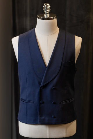 Black Satin Shawl Lapel Navy Waistcoats