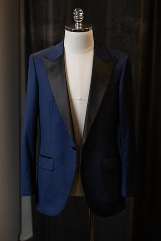 Black Satin Peak Lapel Navy Jackets