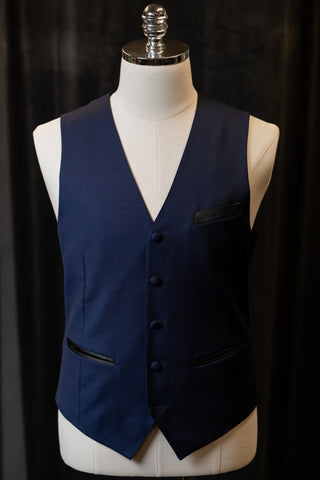 Navy Waistcoats With Black Satin