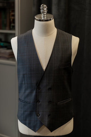 Navy Checkered Minimal Waistcoats