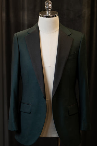 Dark Green Jackets With Black Notch Lapel