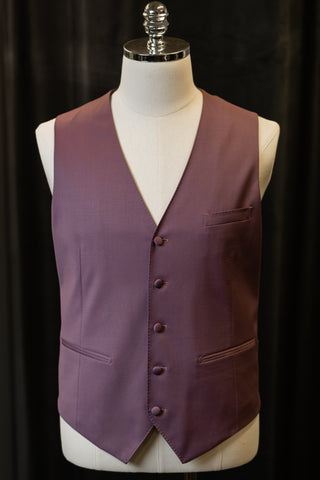 Dark Purple Notch Lapel Luxury Waistcoats