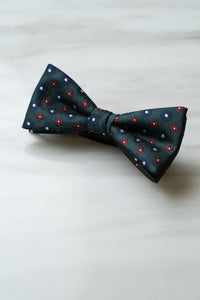 B089GN Dark Green Floral Bow Tie