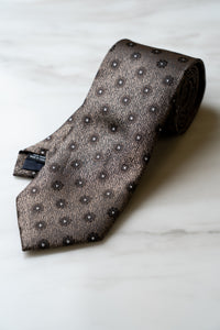 AT086BN Light Brown Floral Tie