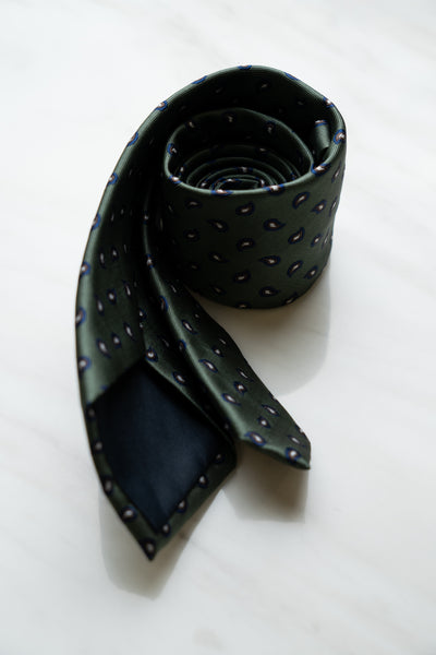 AT107GN Olive Green Dots Tie